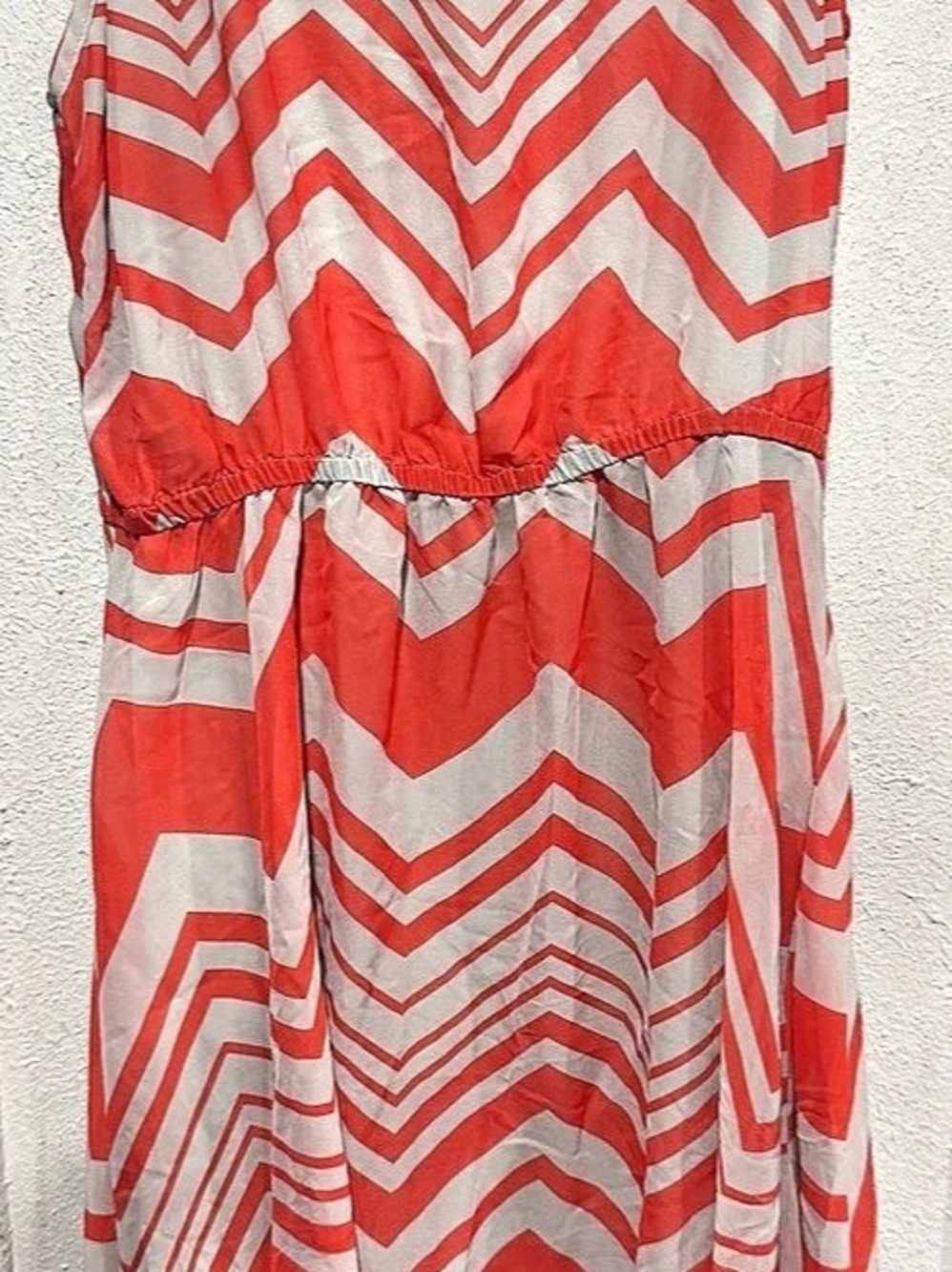Forever 21 Chevron Maxi Dress Red & Gray Size Medium